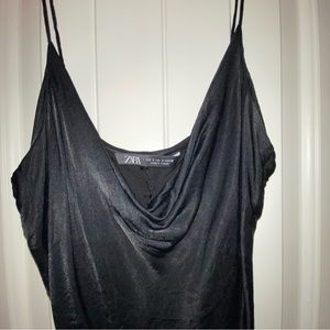 Zara Satin effect cowl neck top. Size small.